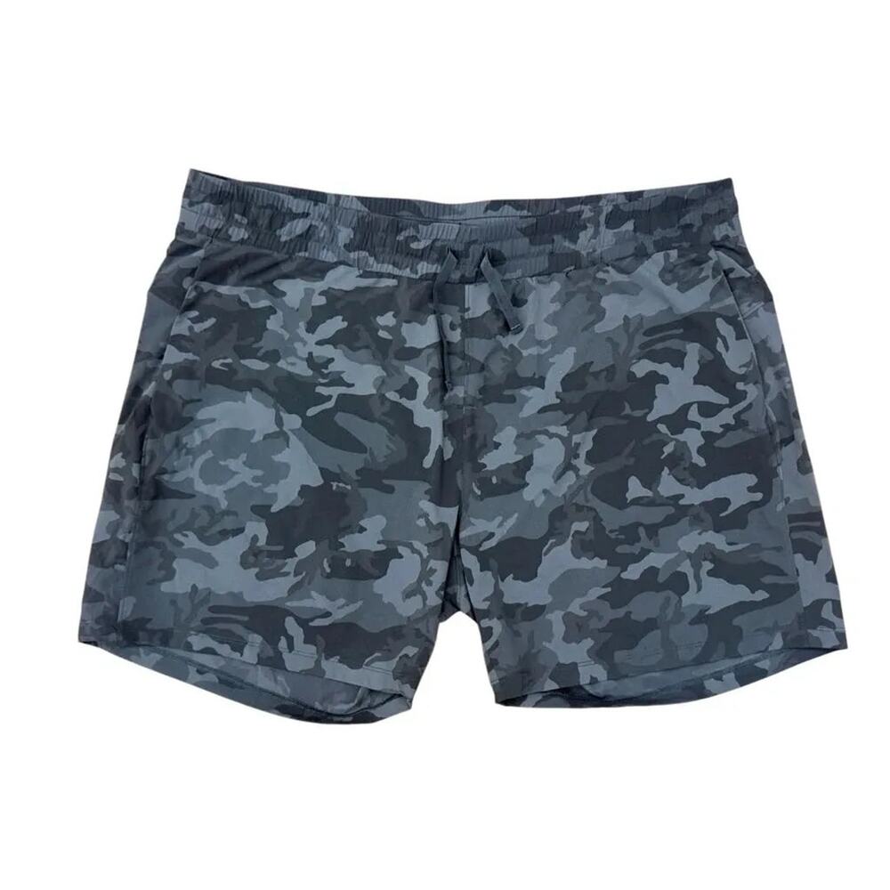Tuff Athletics Camo Print Athletic Shorts Black